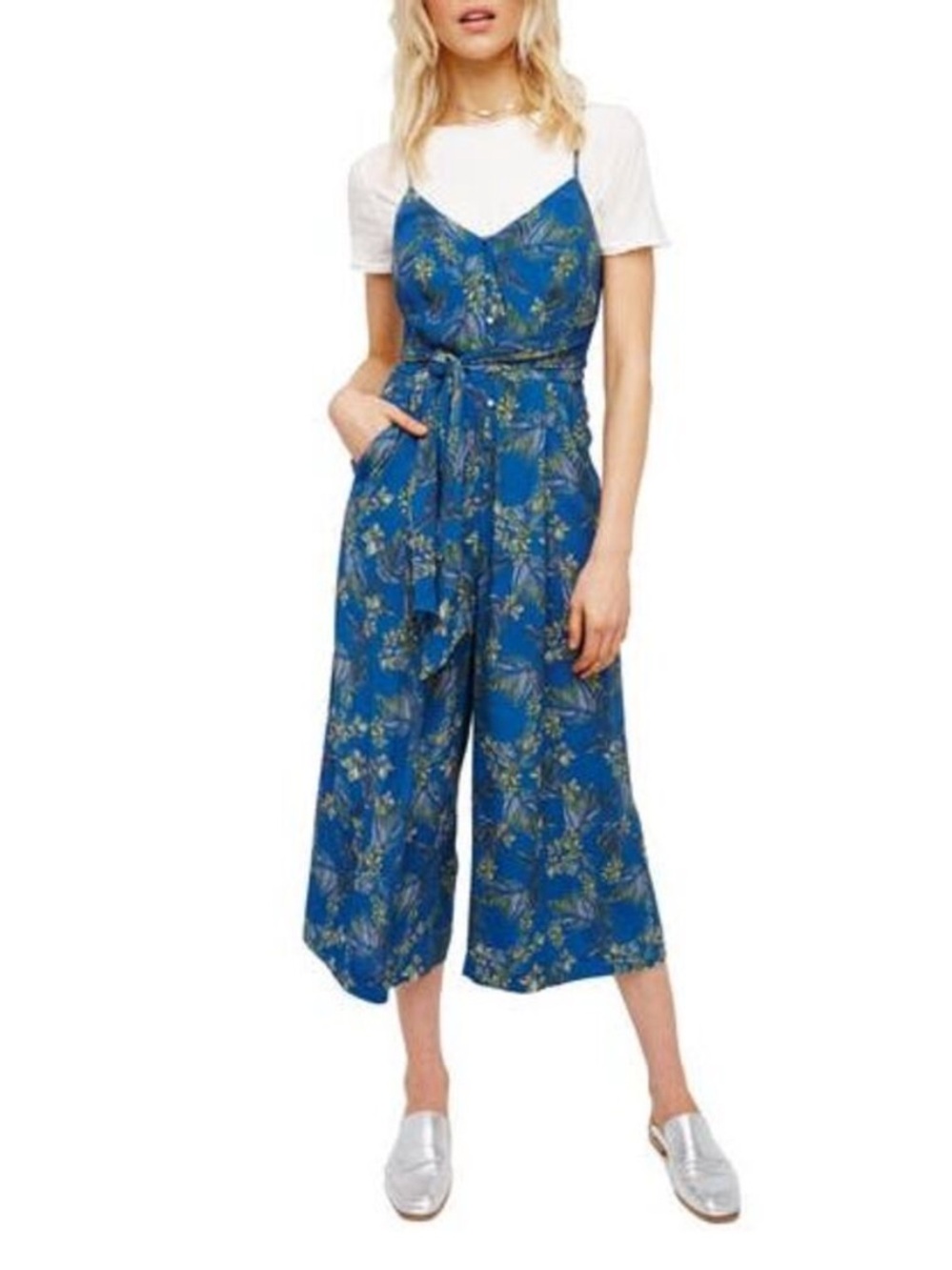 Free People Womens Hot Tropics Floral Print Pull On Jumpsuit | Size 4